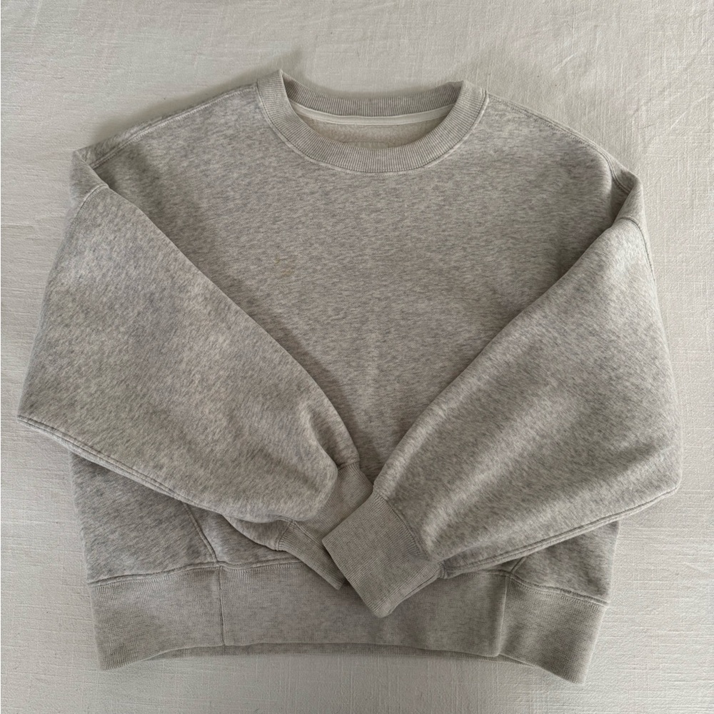 Cropped Grey Crewneck